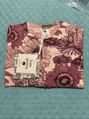 Kate Quinn pink sunflower long sleeve zipper footie
